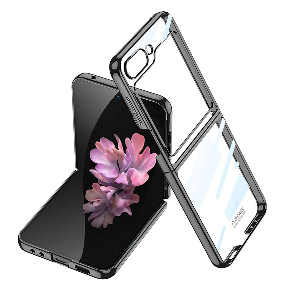 Galaxy Z Flip 6 Kılıf Zore Full Camlı Kıpta Kapak Mavi