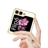 Galaxy Z Flip 6 Kılıf Zore Full Camlı Kıpta Kapak Mor