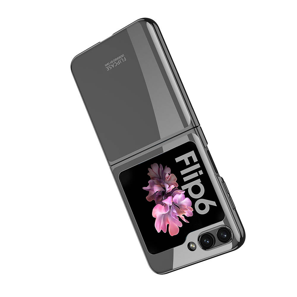 Galaxy Z Flip 6 Kılıf Zore Full Camlı Kıpta Kapak Şeffaf