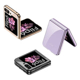 Galaxy Z Flip 6 Kılıf Zore Full Camlı Kıpta Kapak Mor