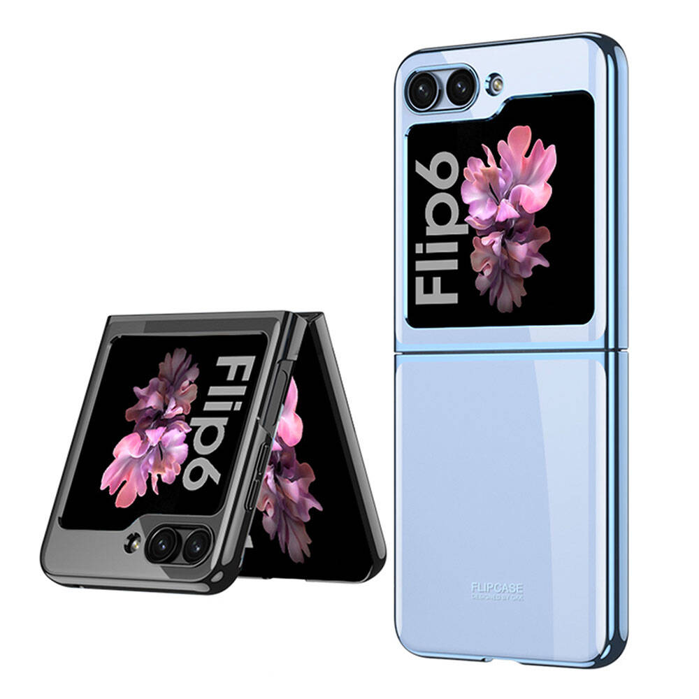 Galaxy Z Flip 6 Kılıf Zore Full Camlı Kıpta Kapak Gold