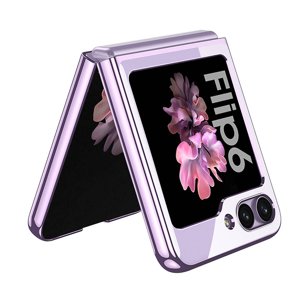 Galaxy Z Flip 6 Kılıf Zore Full Camlı Kıpta Kapak Şeffaf