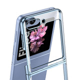 Galaxy Z Flip 6 Kılıf Zore Full Camlı Kıpta Kapak Mavi