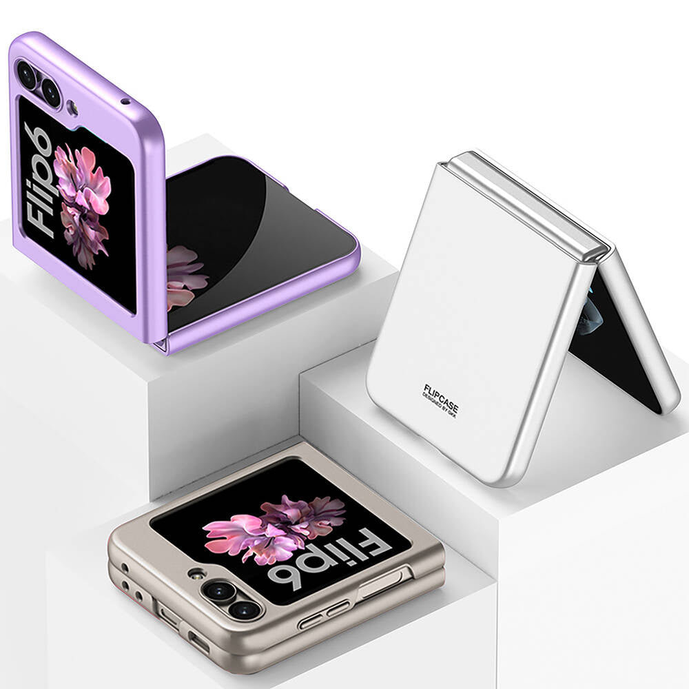 Galaxy Z Flip 6 Kılıf Zore Sert Kıpta Kapak Gri