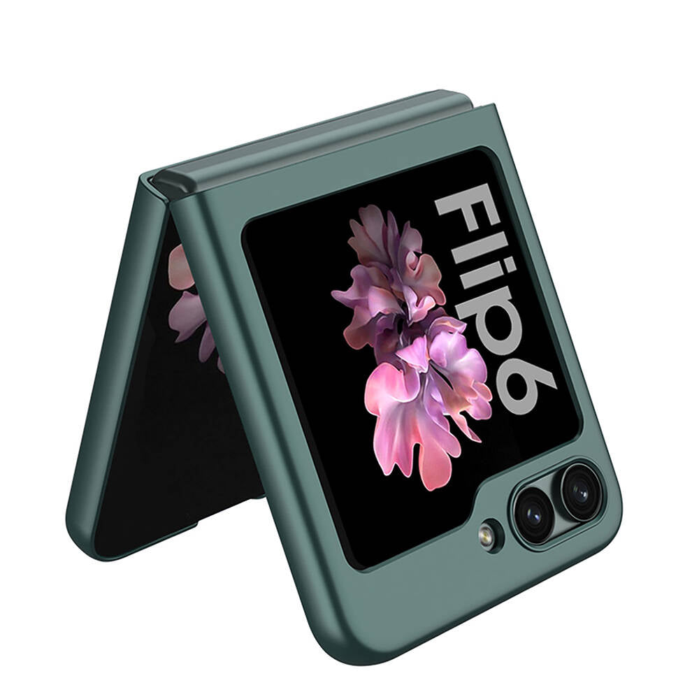 Galaxy Z Flip 6 Kılıf Zore Sert Kıpta Kapak Titanyum-Gri
