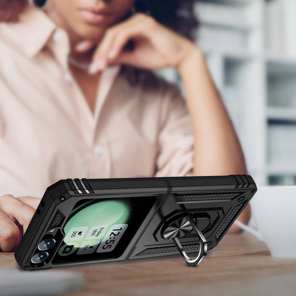 Galaxy Z Flip 6 Kılıf Zore Vega Kapak Siyah