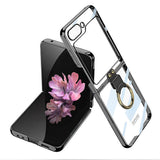 Galaxy Z Flip 6 Kılıf Zore Yüzüklü Kıpta Kapak Siyah