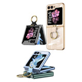 Galaxy Z Flip 6 Kılıf Zore Yüzüklü Kıpta Kapak Mavi
