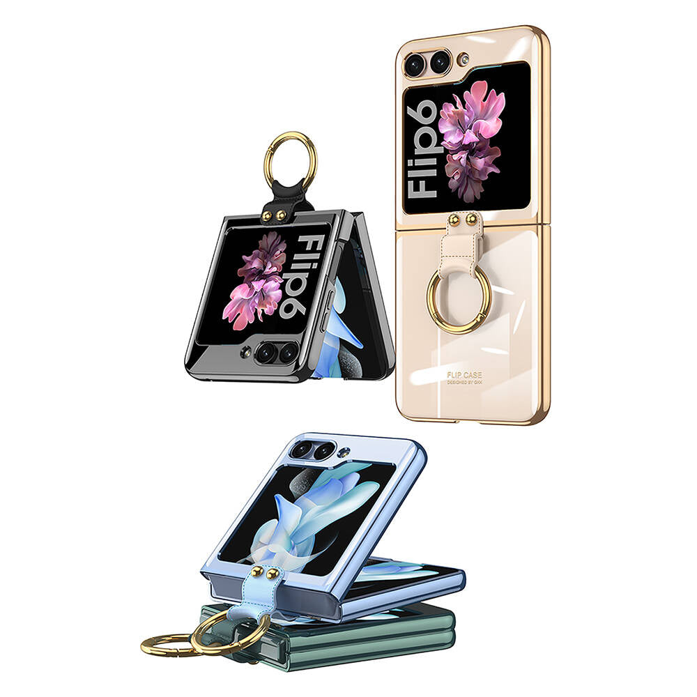 Galaxy Z Flip 6 Kılıf Zore Yüzüklü Kıpta Kapak Lila
