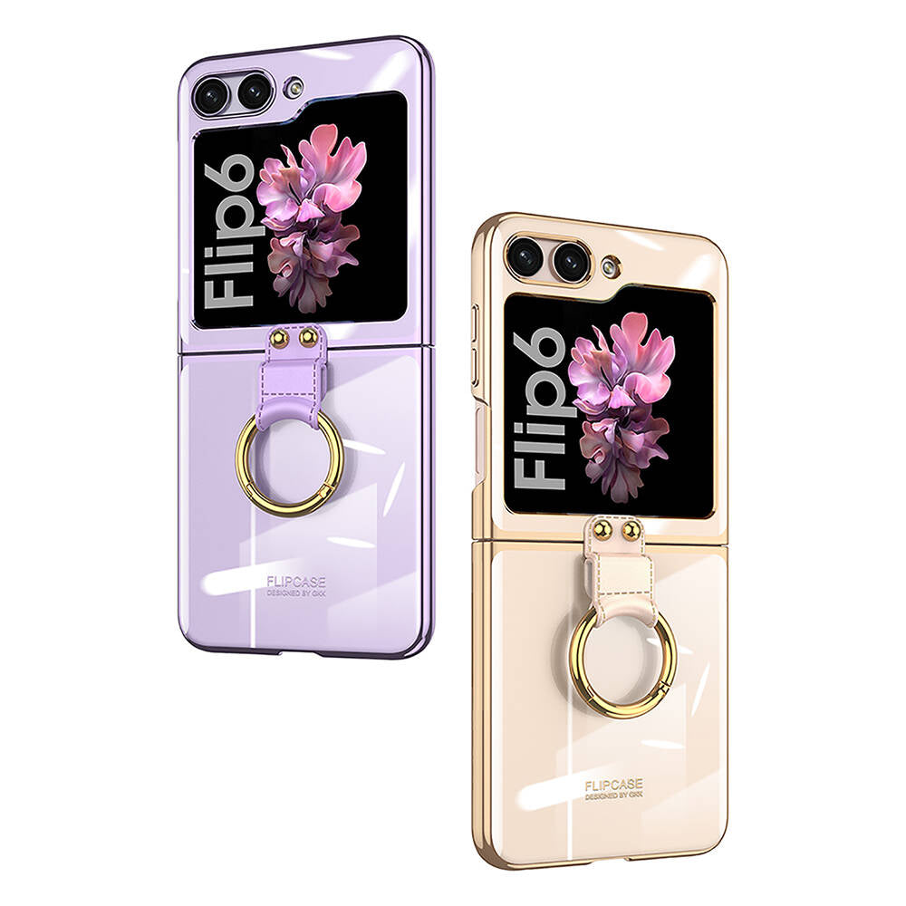 Galaxy Z Flip 6 Kılıf Zore Yüzüklü Kıpta Kapak Koyu Yeşil