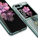 Galaxy Z Flip 6 Kılıf Zore Yüzüklü Kıpta Kapak Mavi