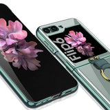 Galaxy Z Flip 6 Kılıf Zore Yüzüklü Kıpta Kapak Koyu Yeşil