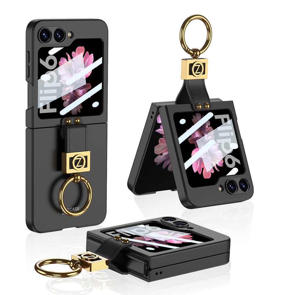 Galaxy Z Flip 6 Kılıf Zore Z Harfli Yüzüklü Kıpta Kapak Yeşil