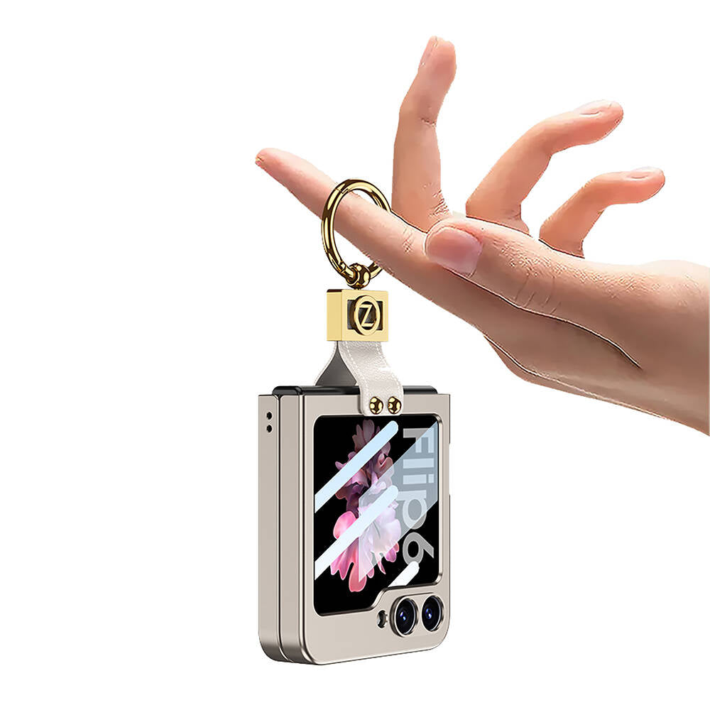 Galaxy Z Flip 6 Kılıf Zore Z Harfli Yüzüklü Kıpta Kapak Titanyum-Gri