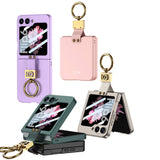 Galaxy Z Flip 6 Kılıf Zore Z Harfli Yüzüklü Kıpta Kapak Yeşil