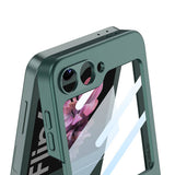 Galaxy Z Flip 6 Kılıf Zore Z Harfli Yüzüklü Kıpta Kapak Yeşil