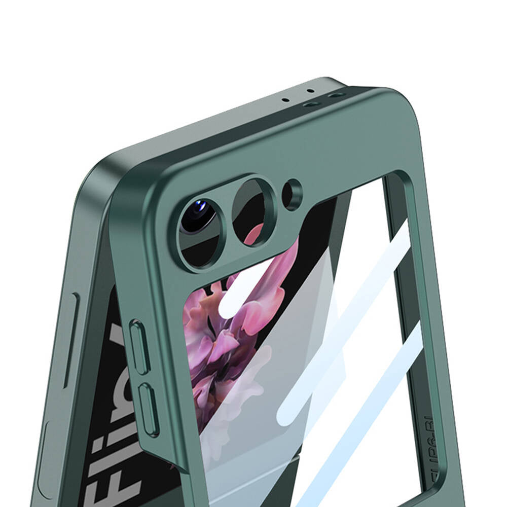 Galaxy Z Flip 6 Kılıf Zore Z Harfli Yüzüklü Kıpta Kapak Pembe