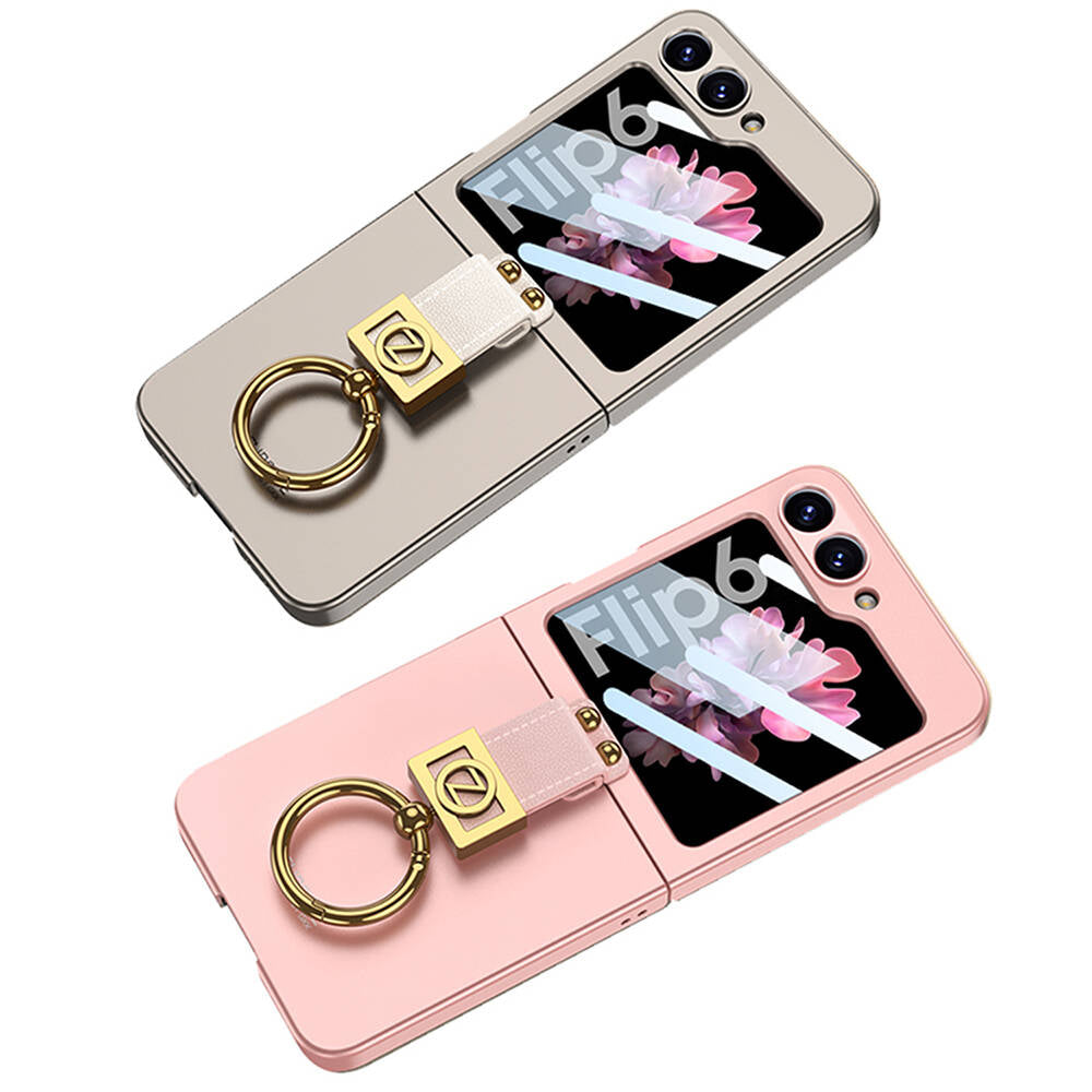 Galaxy Z Flip 6 Kılıf Zore Z Harfli Yüzüklü Kıpta Kapak Siyah
