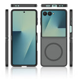 Galaxy Z Flip 7 Kılıf M-Safe Şarj Özellikli Kamera Korumalı Zore Lunex Kapak Siyah