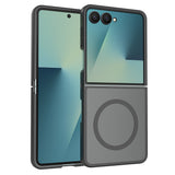 Galaxy Z Flip 7 Kılıf M-Safe Şarj Özellikli Kamera Korumalı Zore Lunex Kapak Siyah