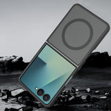 Galaxy Z Flip 7 Kılıf M-Safe Şarj Özellikli Kamera Korumalı Zore Lunex Kapak Siyah