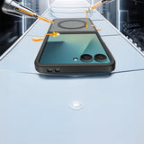Galaxy Z Flip 7 Kılıf M-Safe Şarj Özellikli Kamera Korumalı Zore Lunex Kapak Siyah