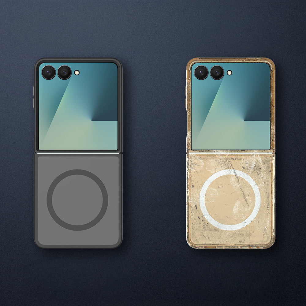 Galaxy Z Flip 7 Kılıf M-Safe Şarj Özellikli Kamera Korumalı Zore Lunex Kapak Siyah