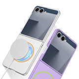Galaxy Z Flip 7 Kılıf Wireless Şarj Özellikli Zore Kıpta M-safe Kapak Pembe