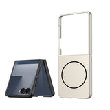 Galaxy Z Flip 7 Kılıf Wireless Şarj Özellikli Zore Kıpta M-safe Kapak Titanyum