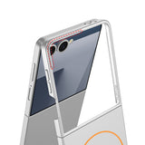 Galaxy Z Flip 7 Kılıf Wireless Şarj Özellikli Zore Kıpta M-safe Kapak Titanyum