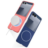 Galaxy Z Flip 7 Kılıf Wireless Şarj Özellikli Zore Kıpta M-safe Kapak Siyah