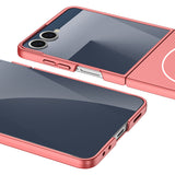Galaxy Z Flip 7 Kılıf Wireless Şarj Özellikli Zore Kıpta M-safe Kapak Gümüş