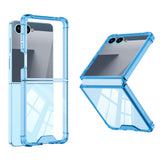 Galaxy Z Flip 7 Kılıf Zore Full Camlı Kıpta Kapak Mavi