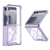 Galaxy Z Flip 7 Kılıf Zore Full Camlı Kıpta Kapak Mor