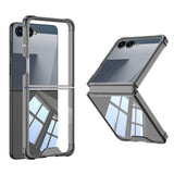 Galaxy Z Flip 7 Kılıf Zore Full Camlı Kıpta Kapak Siyah