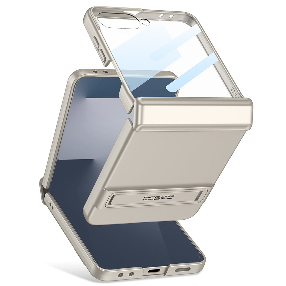 Galaxy Z Flip 7 Kılıf Zore Kıpta Standlı Kapak Siyah