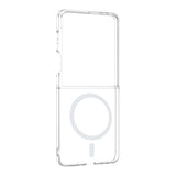 Galaxy Z Flip 8 Kamera Korumalı M-Safe Şarj Özellikli Şeffaf Zore London Sert PC Kapak Şeffaf