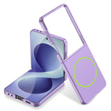 Galaxy Z Flip 8 Kılıf Wireless Şarj Özellikli Zore Kıpta M-safe Kapak Mor