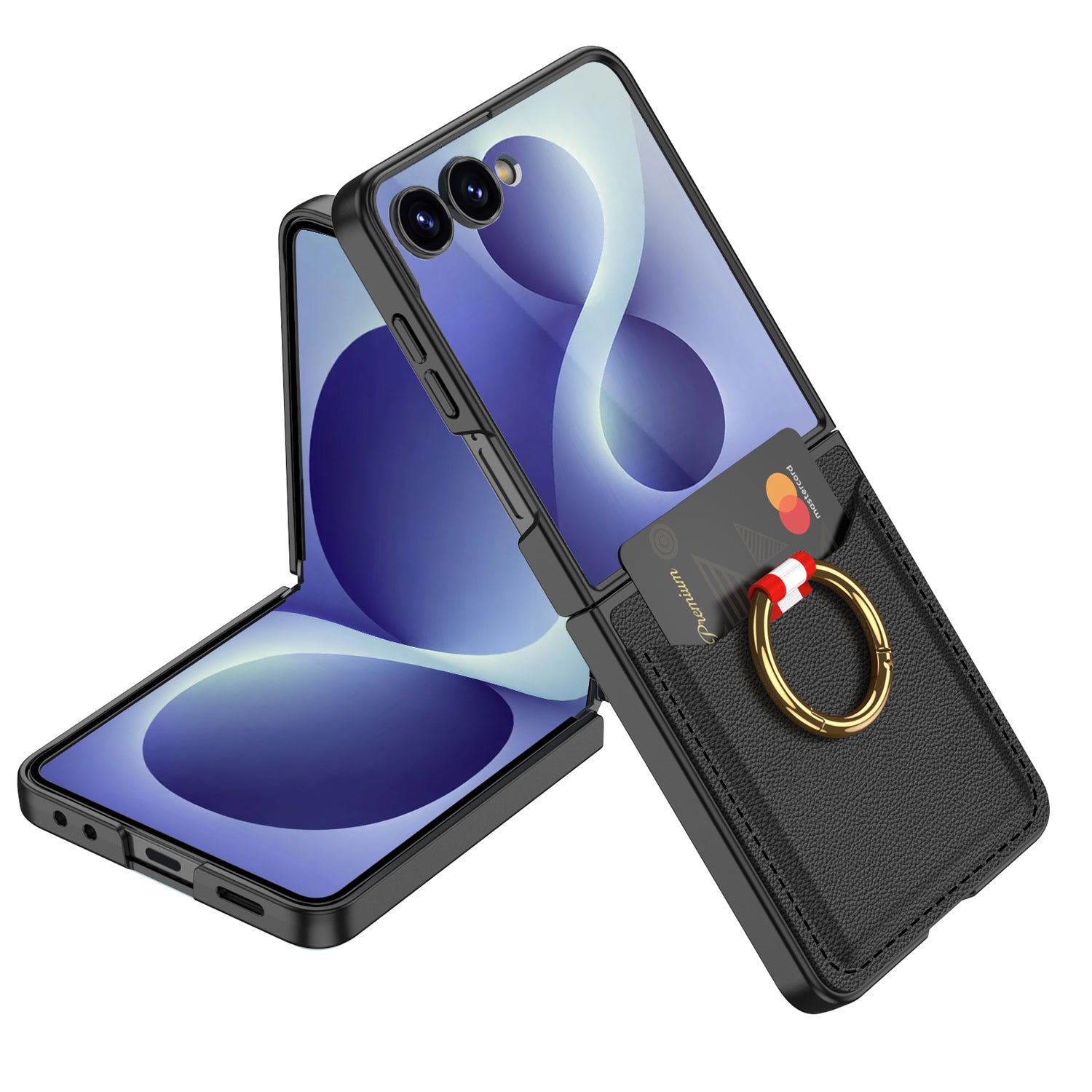 Galaxy Z Flip 8 Zore Kıpta Yüzüklü Kartlıklı Kapak Mor