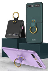 Galaxy Z Flip Kılıf Zore Flip Ring Kıpta Kapak Koyu Yeşil
