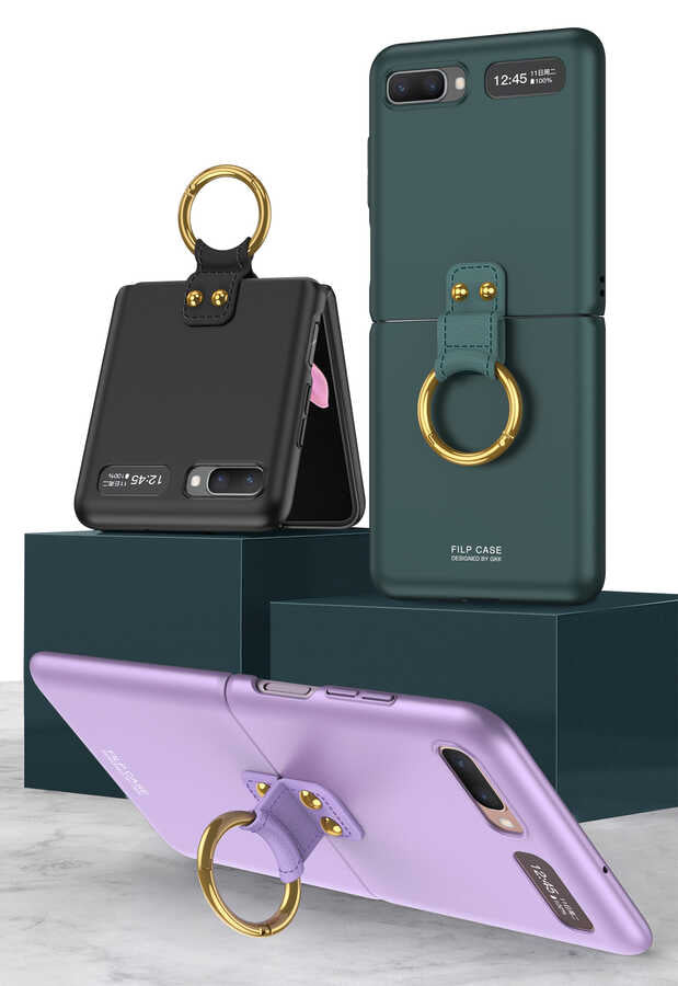 Galaxy Z Flip Kılıf Zore Flip Ring Kıpta Kapak Mor