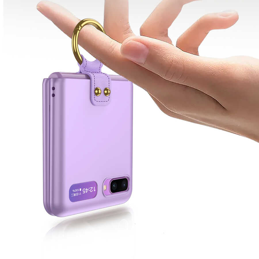 Galaxy Z Flip Kılıf Zore Flip Ring Kıpta Kapak Siyah