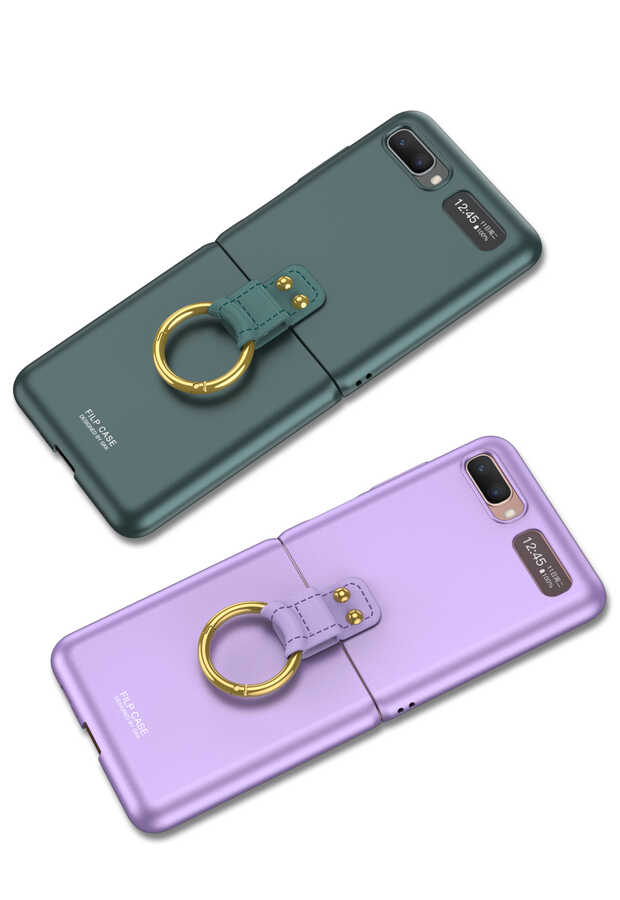 Galaxy Z Flip Kılıf Zore Flip Ring Kıpta Kapak Mor
