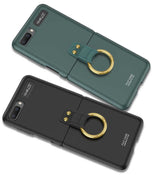 Galaxy Z Flip Kılıf Zore Flip Ring Kıpta Kapak Koyu Yeşil