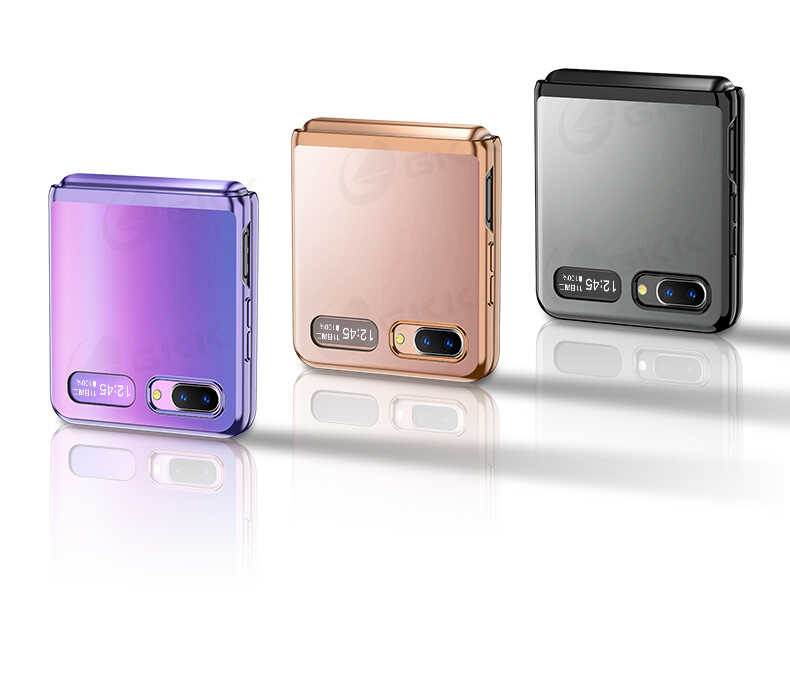 Galaxy Z Flip Kılıf Zore Kıpta Kapak Gold