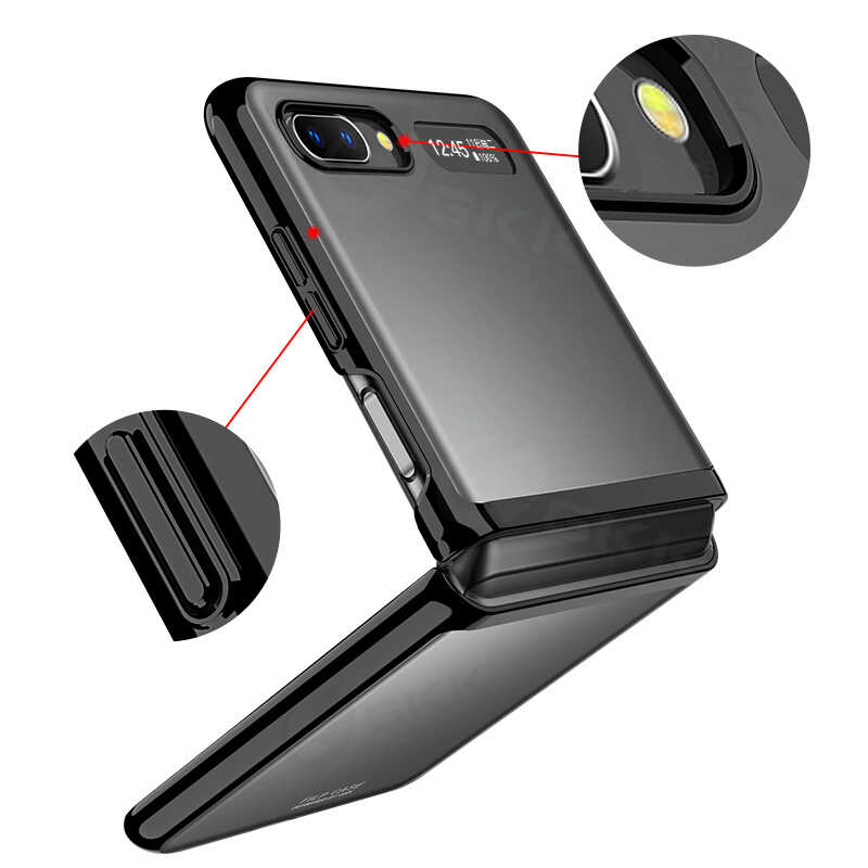 Galaxy Z Flip Kılıf Zore Kıpta Kapak Siyah