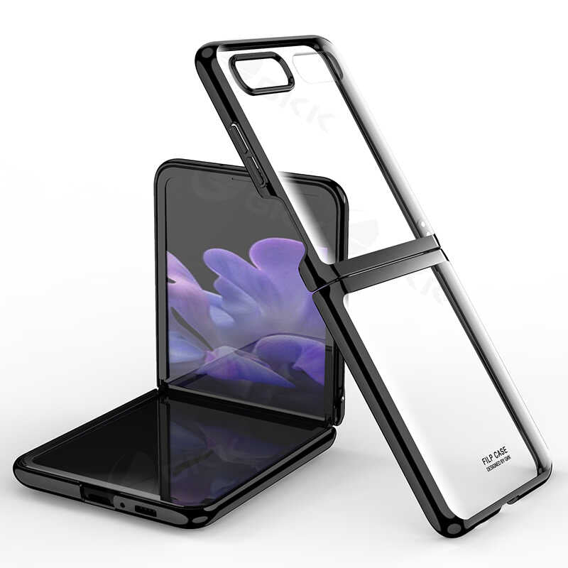 Galaxy Z Flip Kılıf Zore Kıpta Kapak Siyah