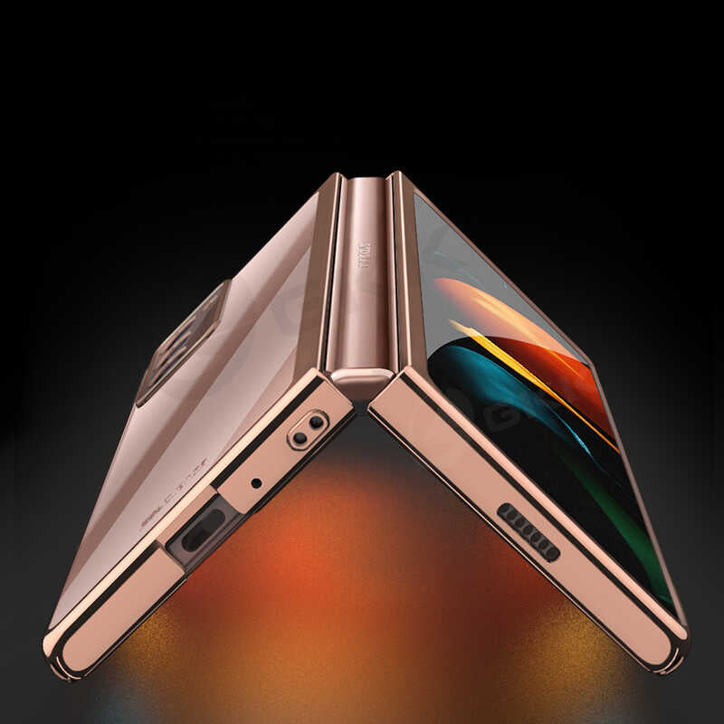 Galaxy Z Fold 2 Kılıf Zore Kıpta Kapak Rose Gold