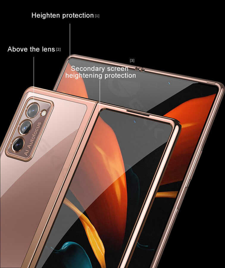 Galaxy Z Fold 2 Kılıf Zore Kıpta Kapak Siyah