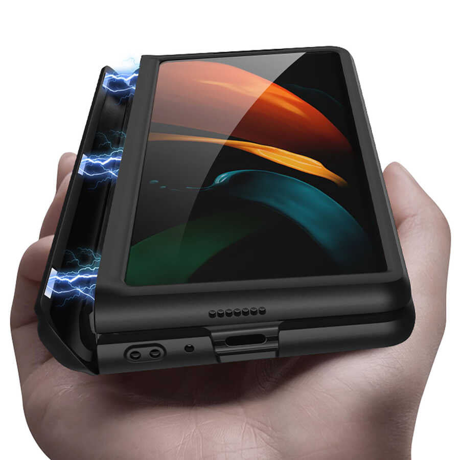 Galaxy Z Fold 2 Kılıf Zore M-Magnet Kılıf Siyah